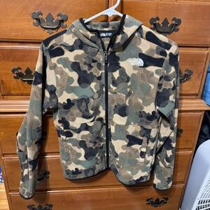 The North Face Green and Brown Patterned Fleece